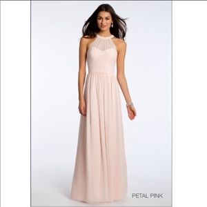 Blush colored bridesmaid or prom dress